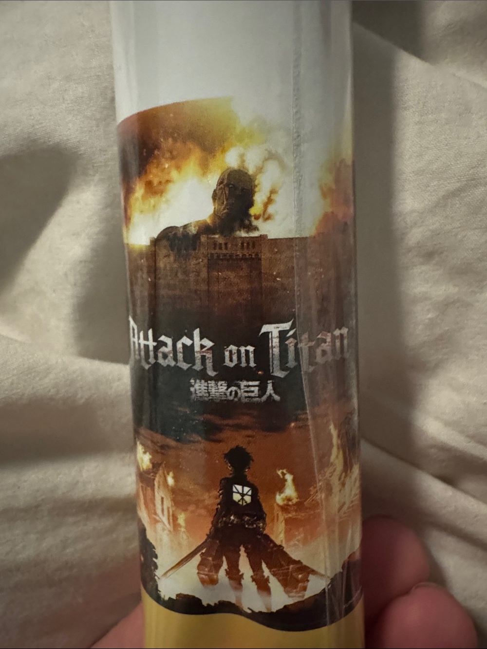 Attack on Titan Anime Poster Tube - Fiery Brown & Yellow Artwork